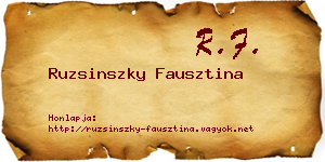 Ruzsinszky Fausztina névjegykártya
